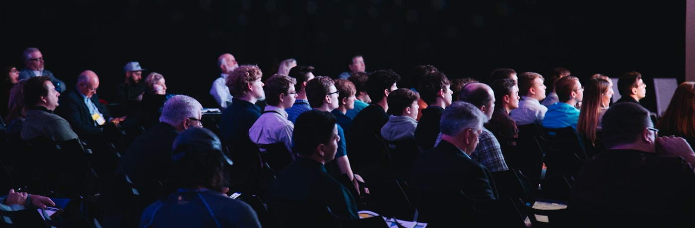 Attendees at a global business conference
